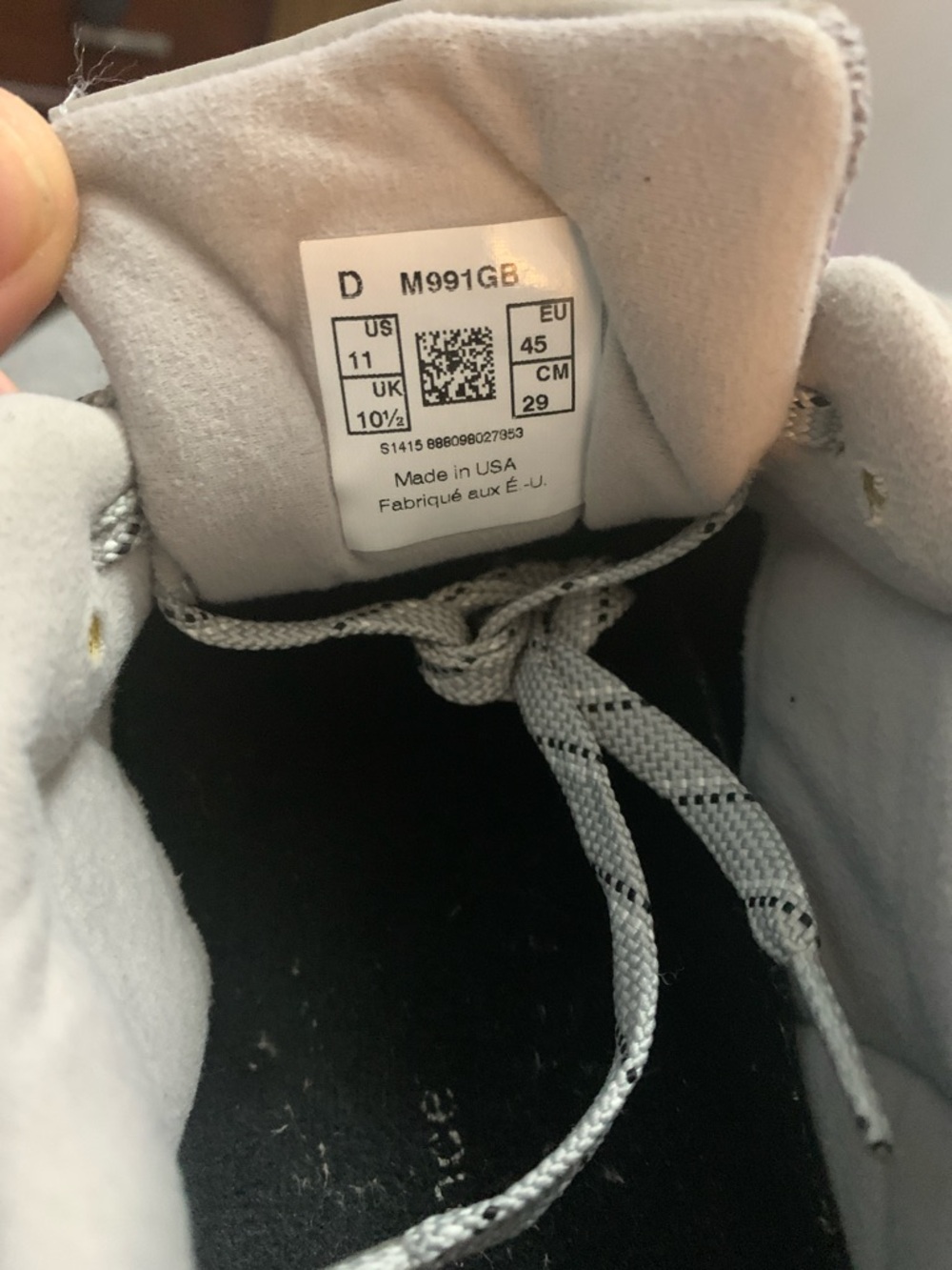 New Balance 991 Light Gray & White Athletic Sneakers - Picture 2 of 10